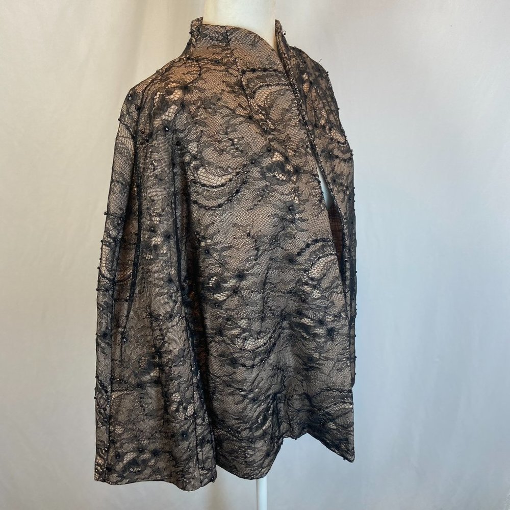 Chico's Blazer Jacket Women's Size 3 black beaded Lace Open Front XLarge 16 18 - Picture 5 of 7